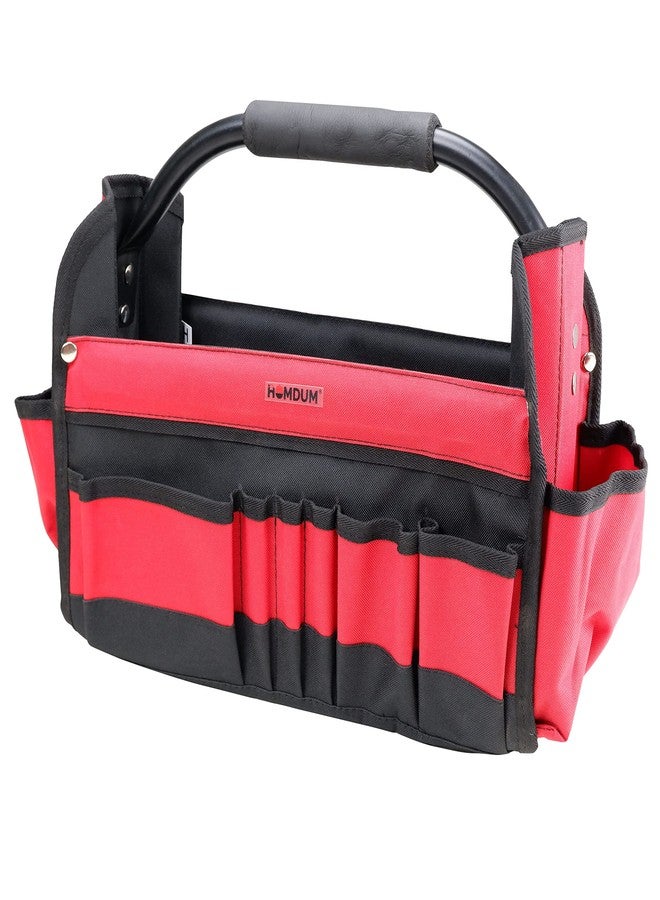 Homdum 16 Inch Open Tote Tool Bag With Powder Coated Metal Handle Easy Access Workshop Tool Organizer with 14 pockets on the outside and 14 loops inside Industrial Grade Assembler - Image 1